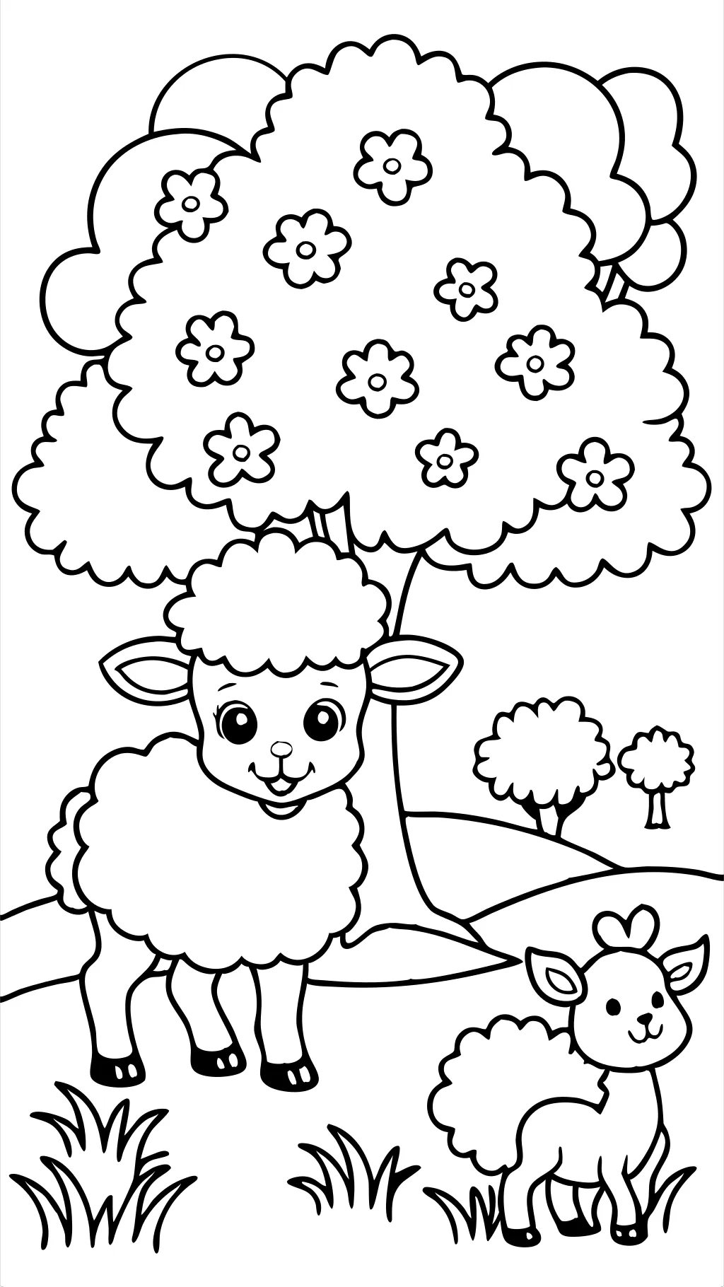 coloriage imprimable d’agneau